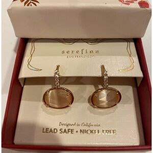 Serefina smoky quartz Square or oval citrine stone Crystal Drop gold Earrings
